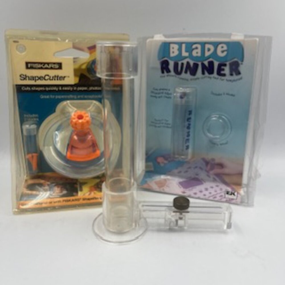 Fiskar Shape Cutter And EK Success Blade‎ Runner Set Of 3 Cutters Both New